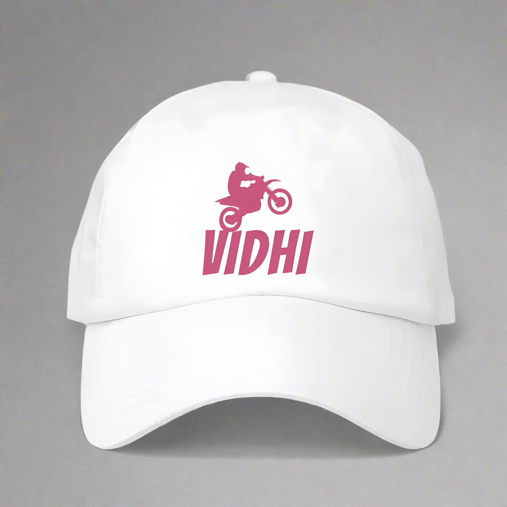 Nutcase Customized Name Cap - White Cap with Name for Bikers