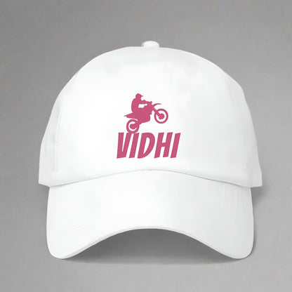 Nutcase Customized Name Cap - White Cap with Name for Bikers