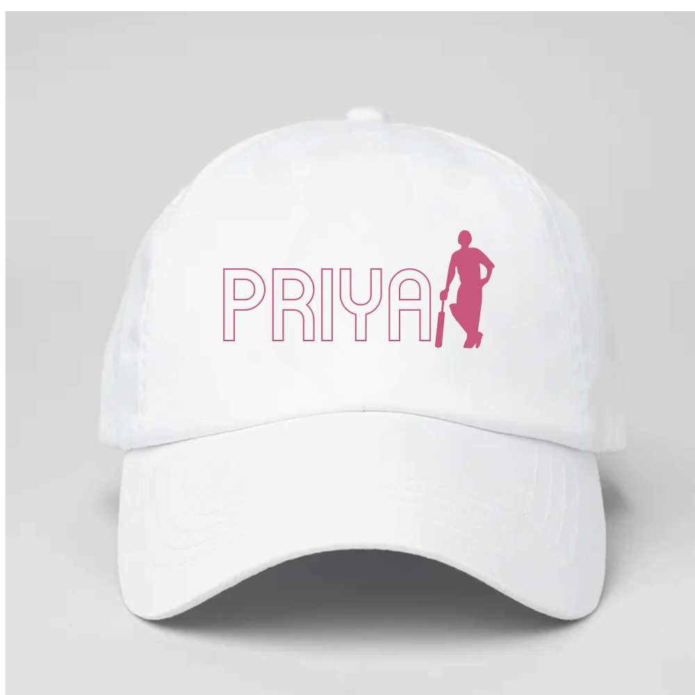 Nutcase Mens White Cap - Personalized Name on White Caps - Cricket