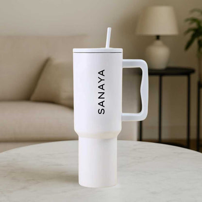 Nutcase Stainless Steel Mug with Straw and Lid - Large Travel Cups 1200ml