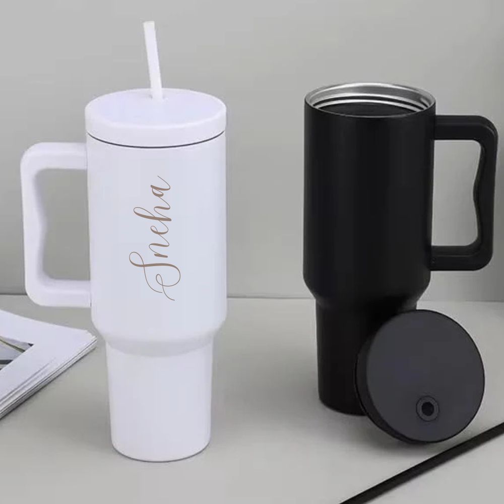 Nutcase Personalized Insulated Tumbler with Straw and Lid Large Travel Cups 1200ml
