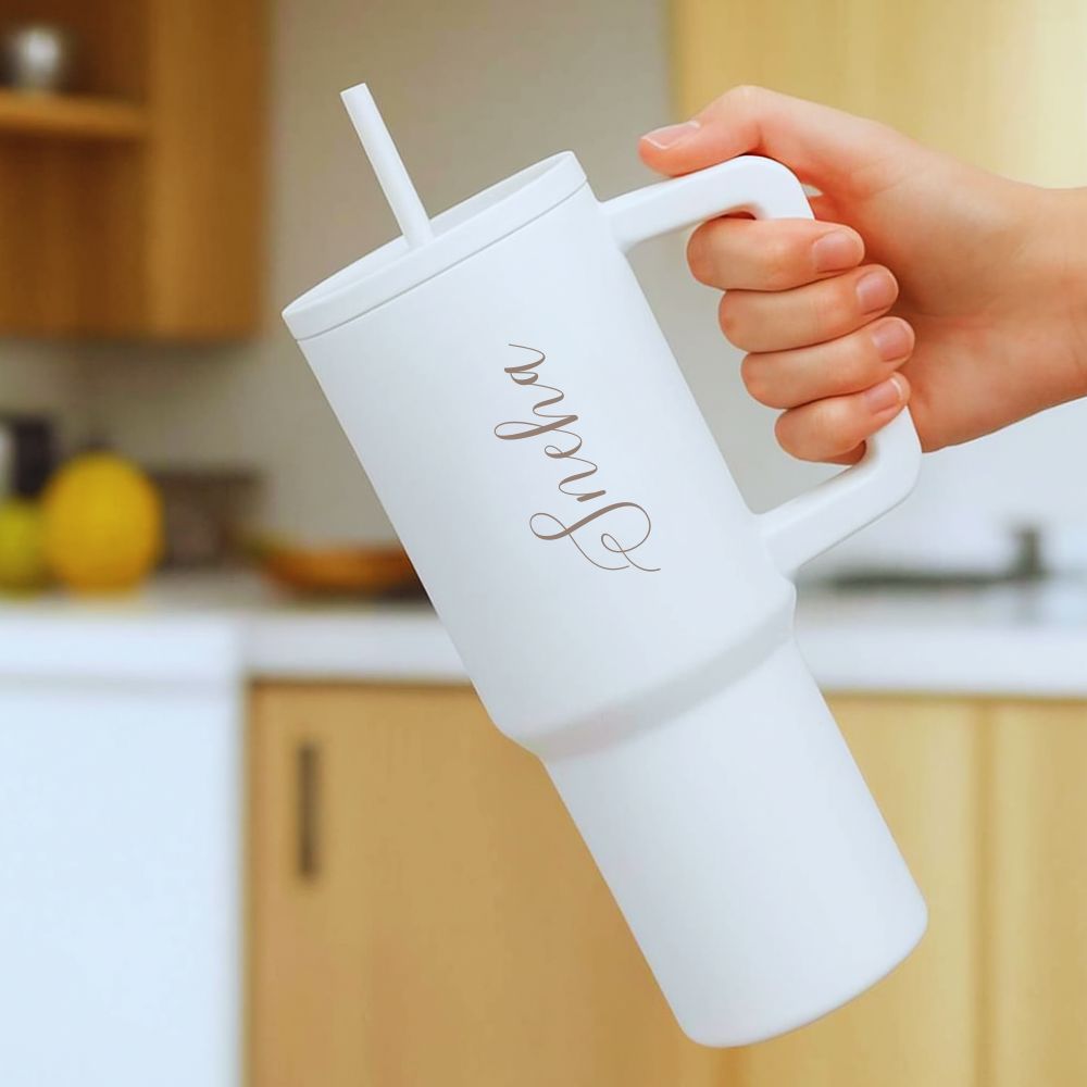 Nutcase Personalized Insulated Tumbler with Straw and Lid Large Travel Cups 1200ml