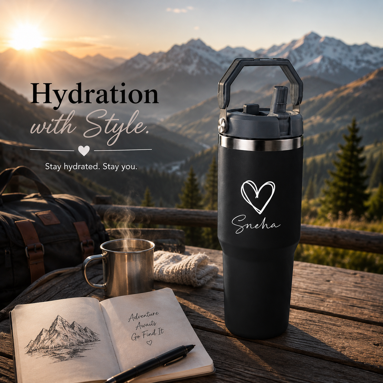 Nutcase Customized Double Insulated Water Bottles 900ml - BPA-free Vacuum Sipper Bottle