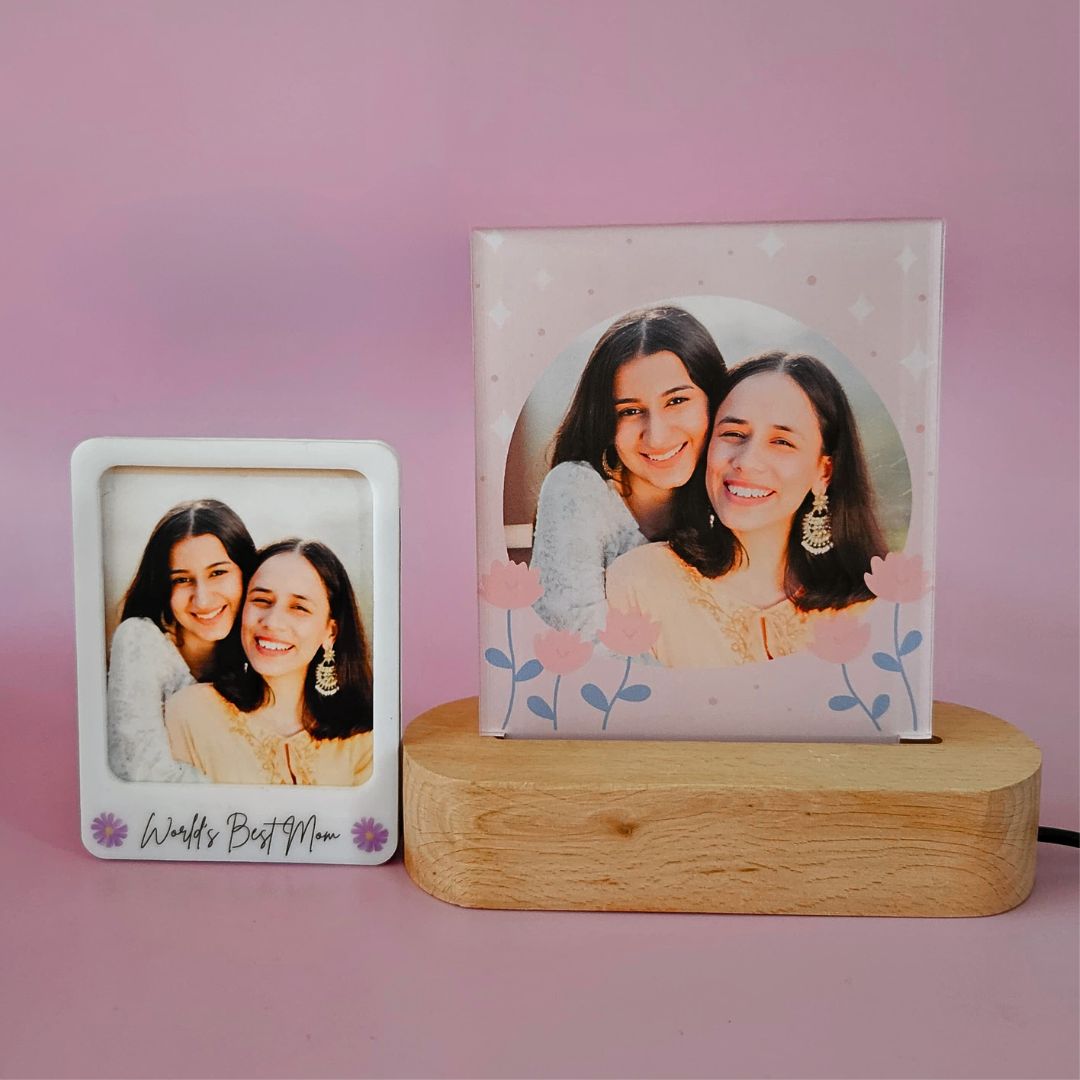 Personalized Mother’s Day Gift Box – LED Photo Lamp, Custom Magnet & Ferrero Rocher Chocolates