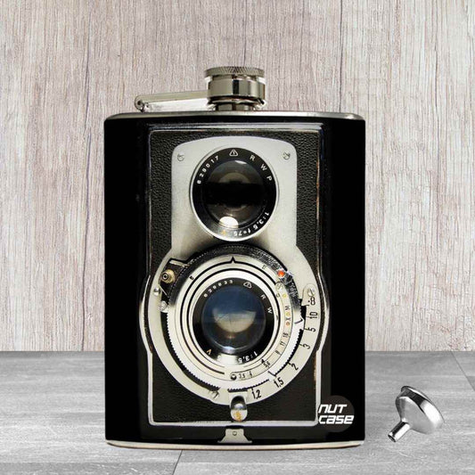 Hip Flask  -  Retro Vintage Camera