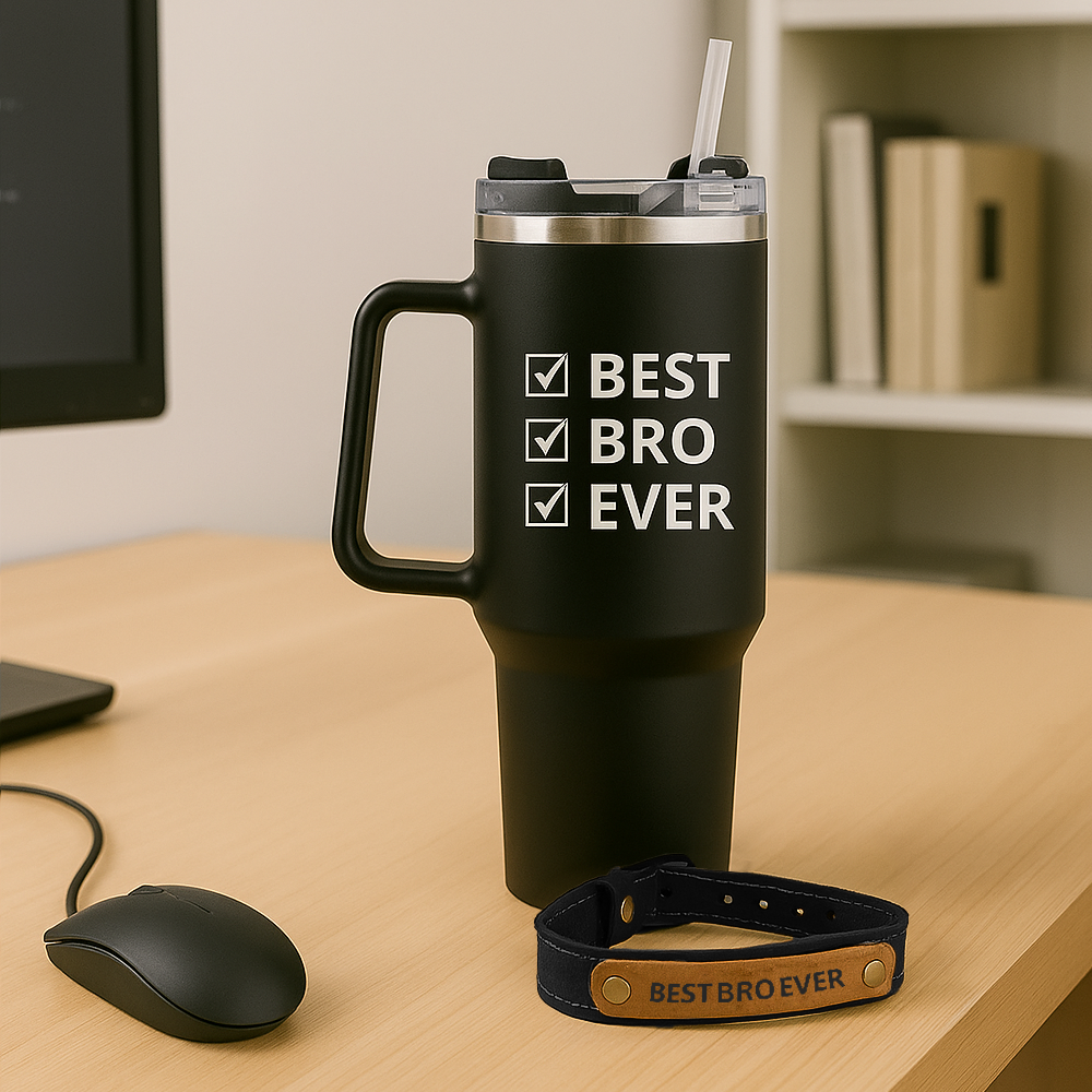 Coffee Tumbler 1200ml Presents for Brother - Large Insulated Travel Mug Raksha Bandhan Gift