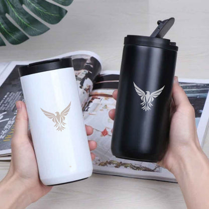 Personalized Coffee Tumbler with Logo & Name - Insulated Travelling Sipper Flask (400 ML)