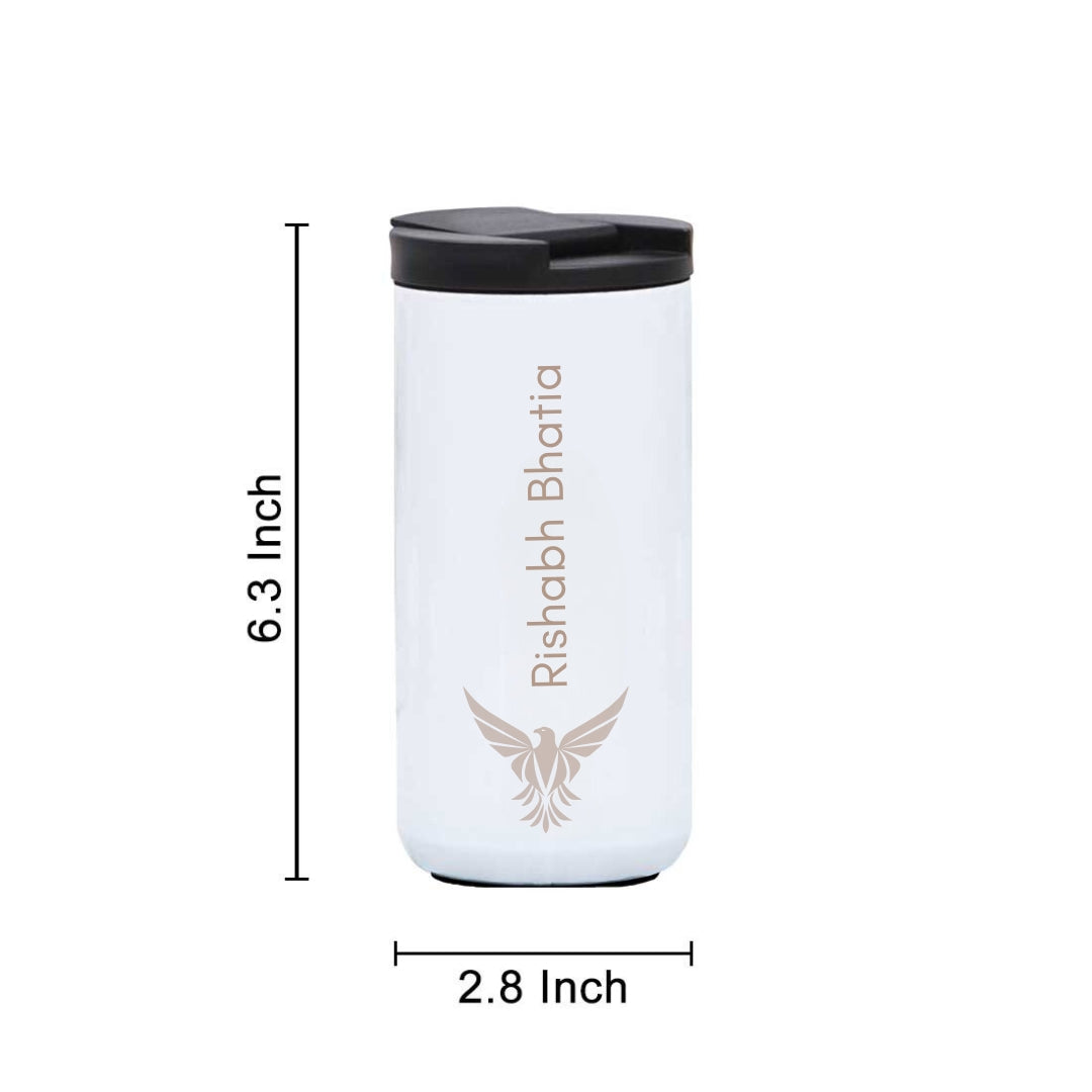 Personalized Coffee Tumbler with Logo & Name - Insulated Travelling Sipper Flask (400 ML)