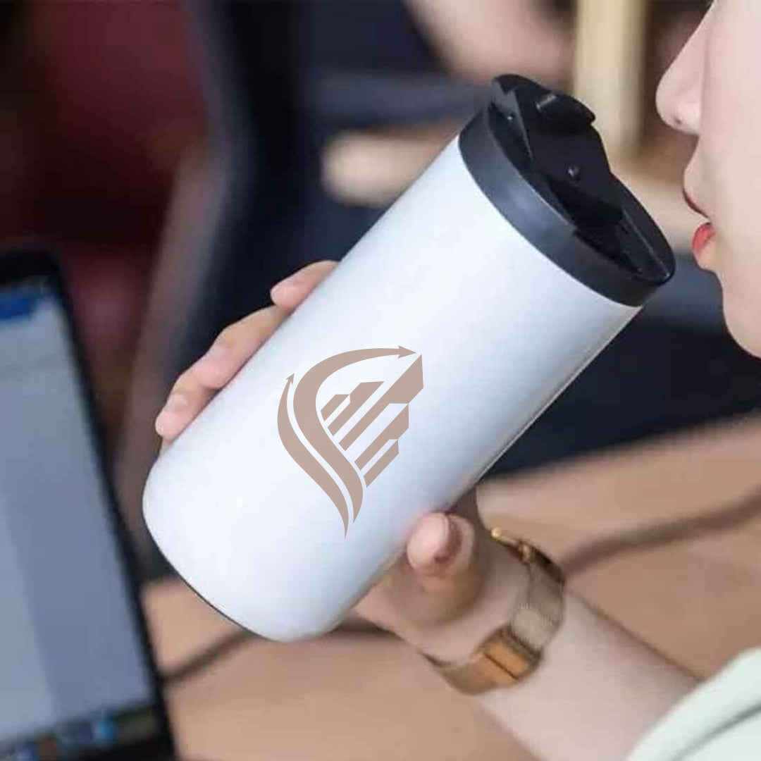 Personalized Coffee Tumbler with Logo & Name - Insulated Travelling Sipper Flask (400 ML)