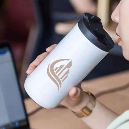 Personalized Coffee Tumbler with Logo & Name - Insulated Travelling Sipper Flask (400 ML)