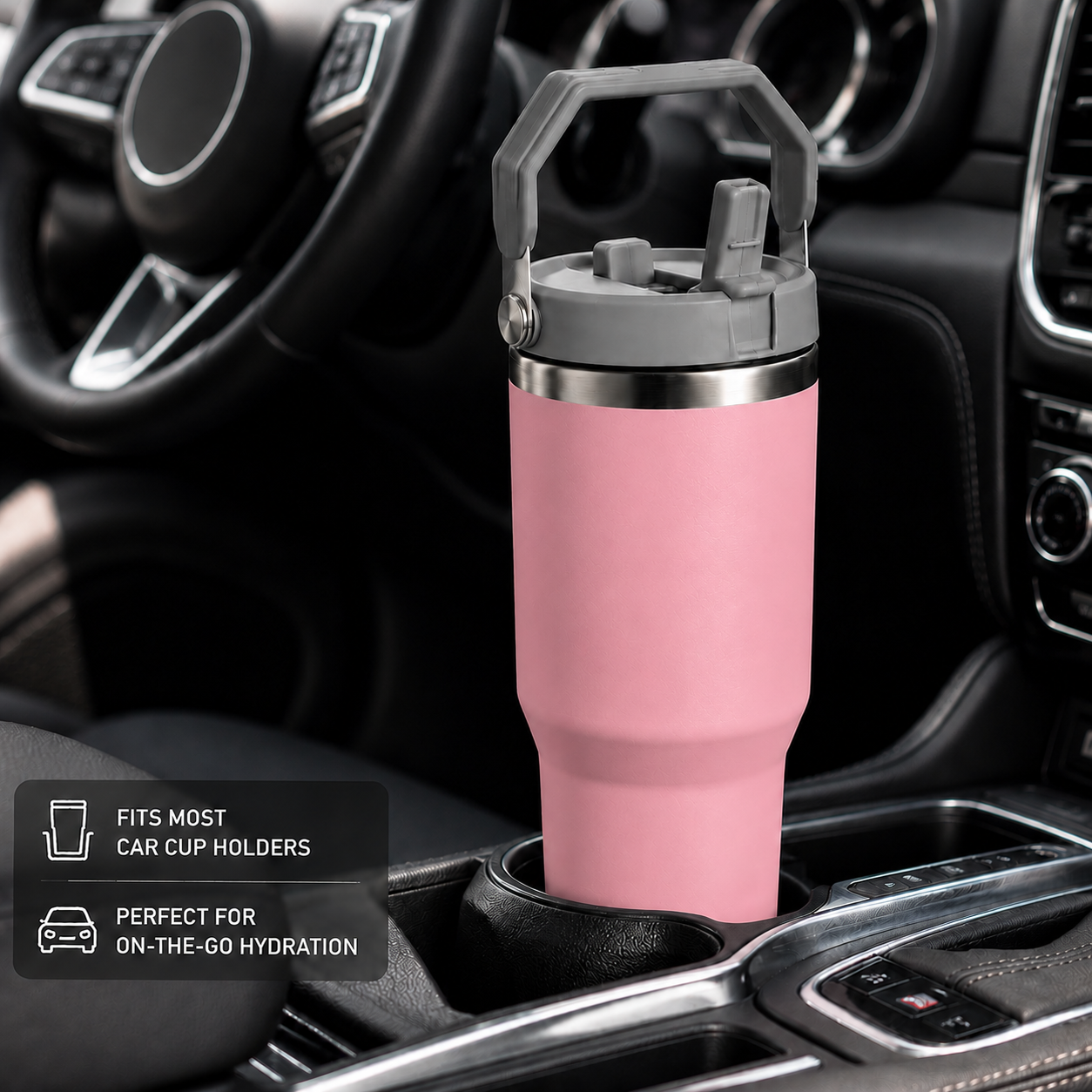 Nutcase Personalized Tumbler with Handle 900ml - Double Wall Vacuum Sipper Bottle