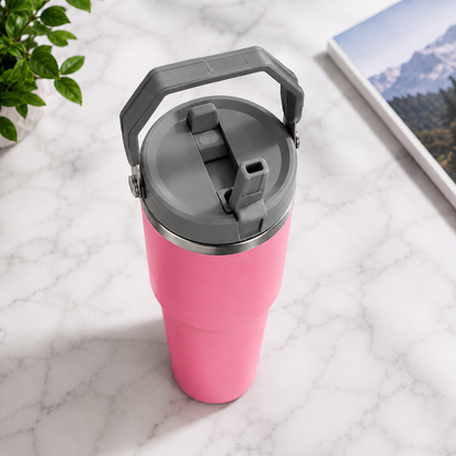 Nutcase Personalized Tumbler with Handle Double Wall Vacuum Sipper Bottle - 900ml