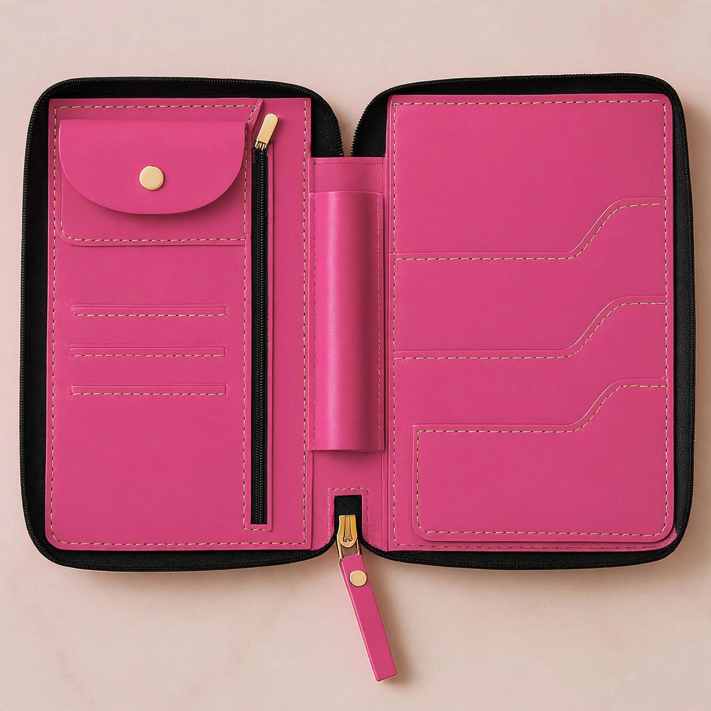 Personalized Passport Wallet with Name Faux Leather Travel Organizer & Luggage Tag Set