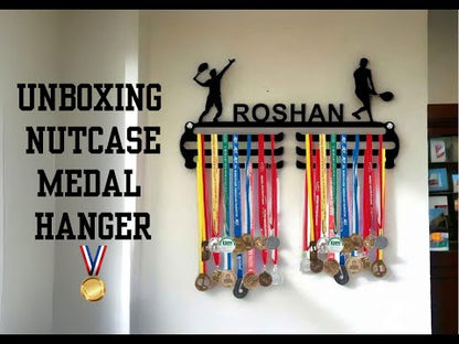 Medal Display Organizer - Custom Black Medal Hunger for Wall - Football