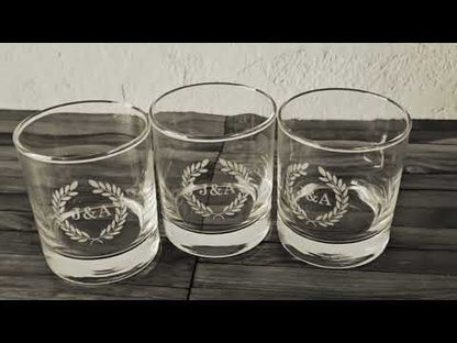 Personalized Mr and Mrs Whiskey Glasses Set of 2 for Couples Anniversary gifts