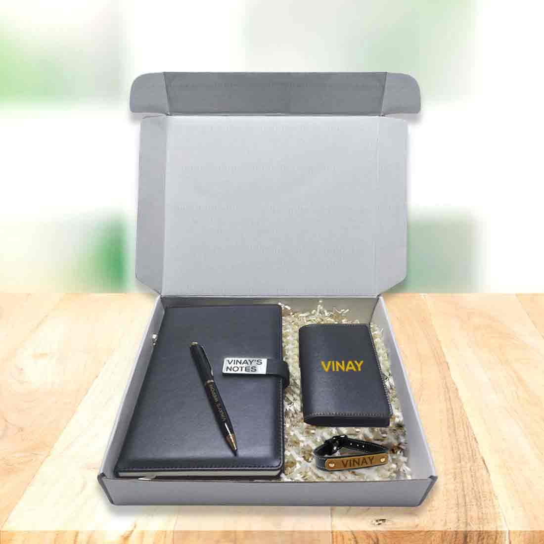 JD-Custom Gift Set with Personalized Diary Pen and Passport Cover Sleeve