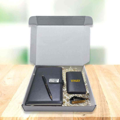 JD-Custom Gift Set with Personalized Diary Pen and Passport Cover Sleeve