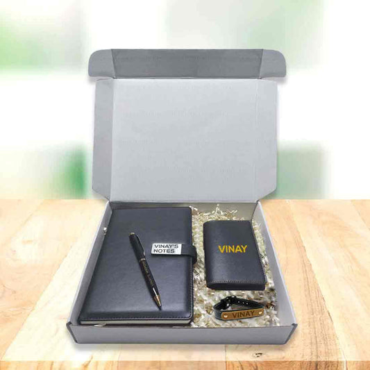 JD-Custom Gift Set with Personalized Diary Pen and Passport Cover Sleeve