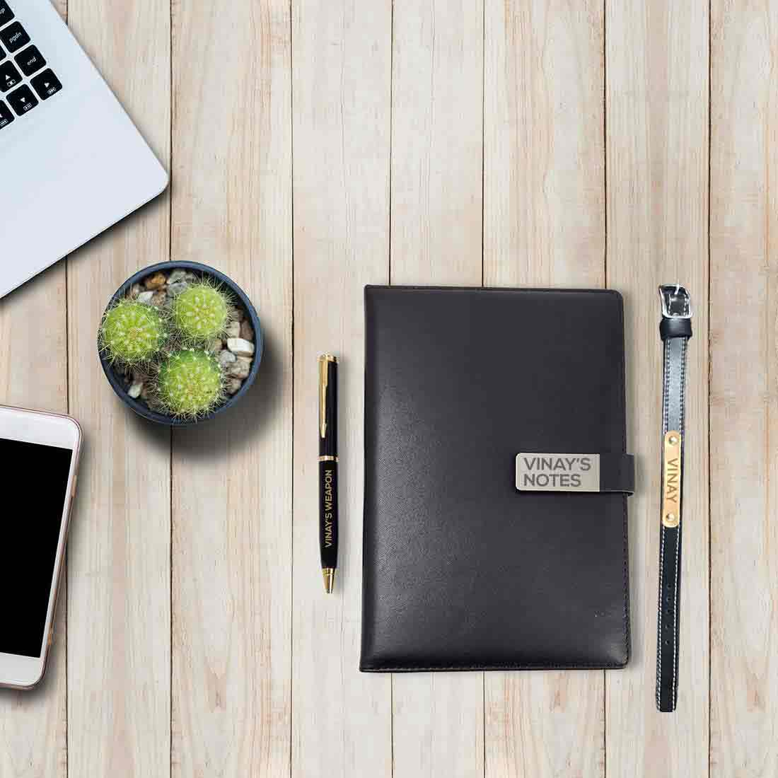 JD-Custom Gift Set with Personalized Diary Pen and Passport Cover Sleeve