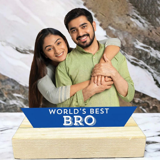 Brother and Sister Photo Frame with Wooden Stand