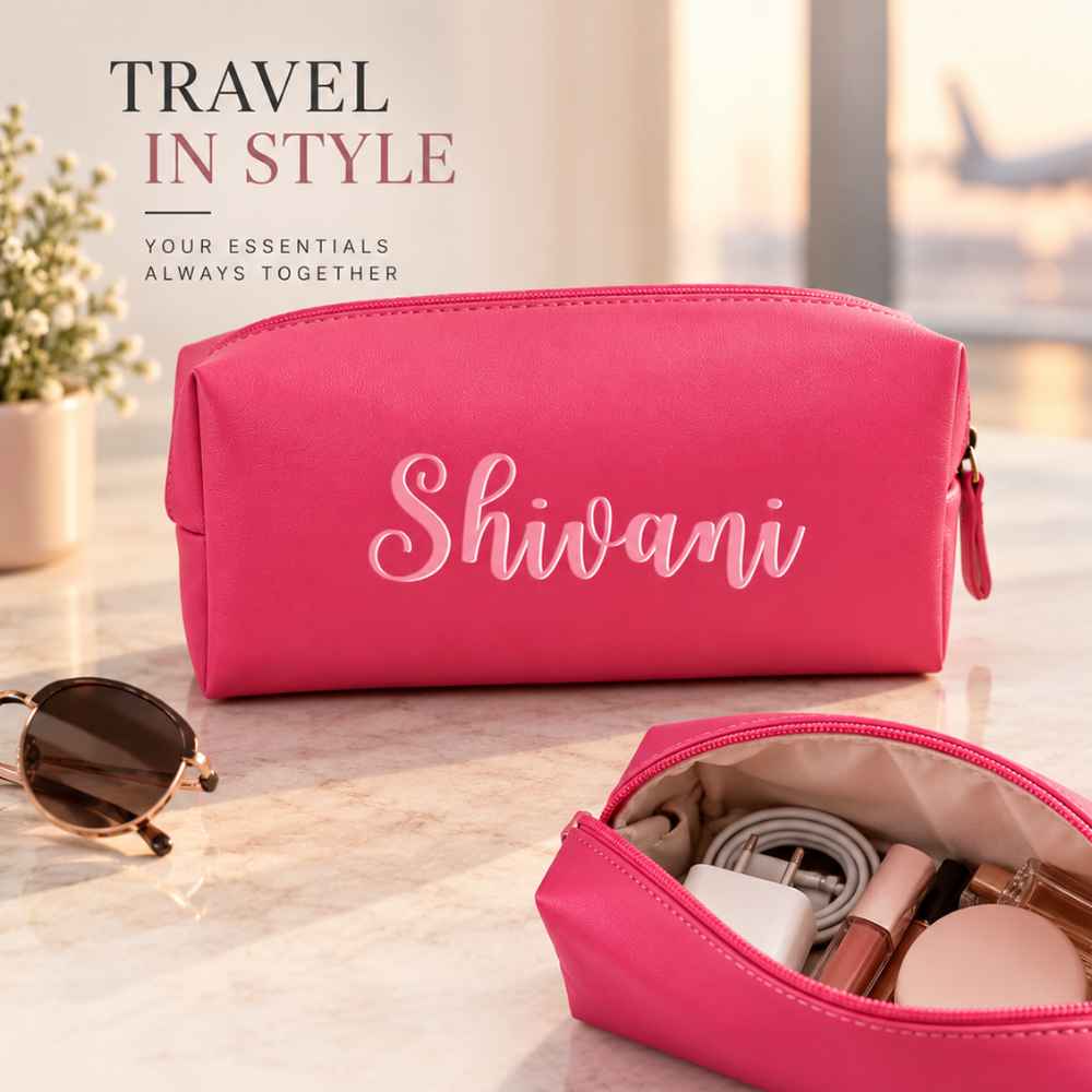 Personalised Pink Travel Pouch