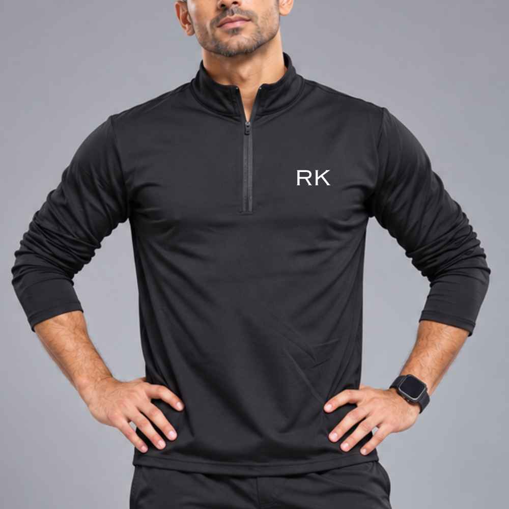 Stylish Quarter-Zip Stand Collar