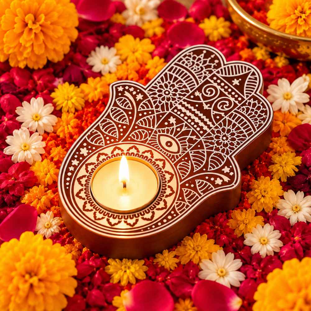 Meaningful Hamsa Hand Candle 