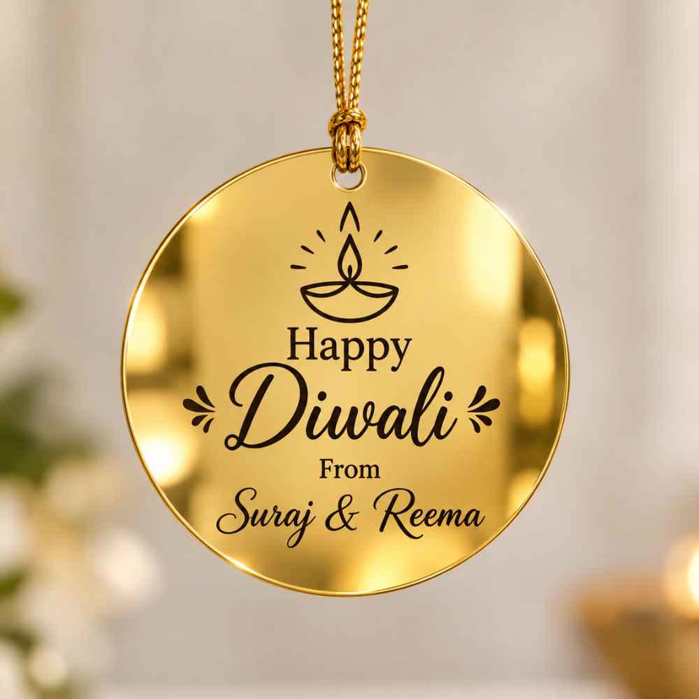 Custom Golden Diwali Cutout Tag
