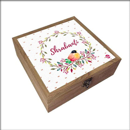 Customized Jewellery Box With Name - Floral Pattern