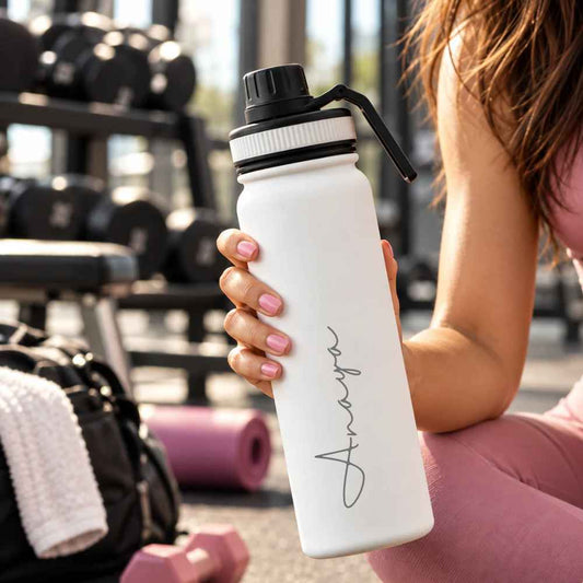 Nutcase Custom Bottle 800ml Double Insulated Water Bottle with Name - Keeps Water Hot/Cold for Hours
