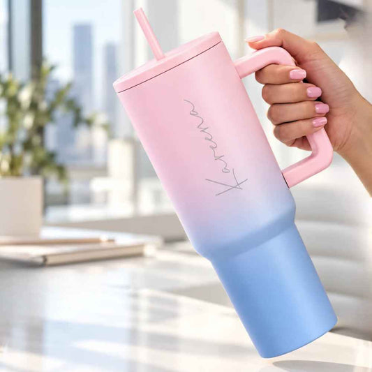 Nutcase Customized Tumbler and Straw for Water, Drinks Large Travel Cups 1200ml