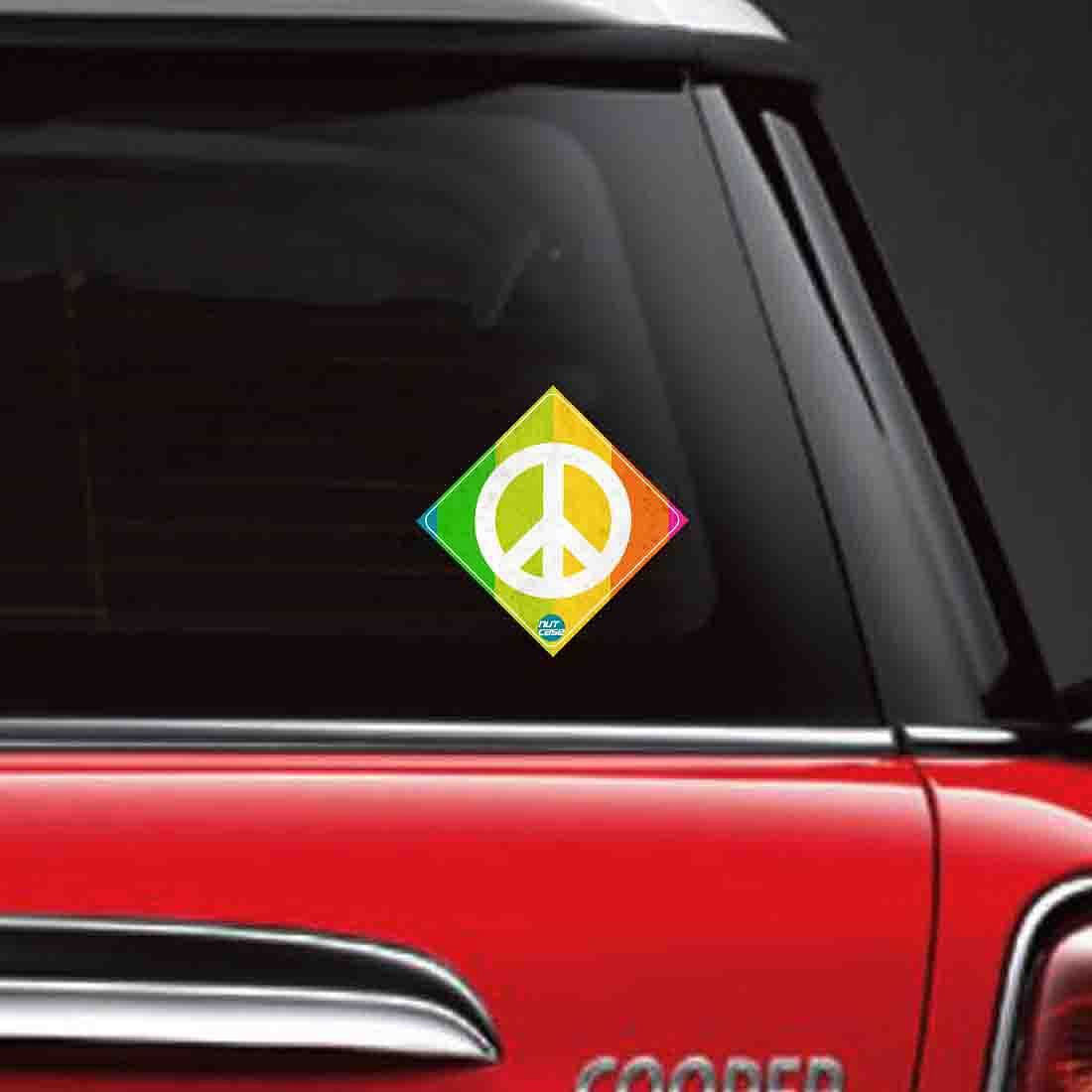Automobile Car Bumper Stickers - Peace Sign Nutcase