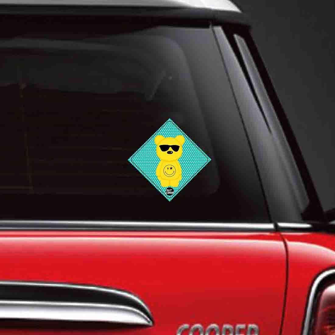 Automobile Cute Bumper Car stickers - Smiley blink Nutcase