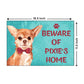 Customized Dog Name Plate - Beware Of Dog Sign - Chihuahua