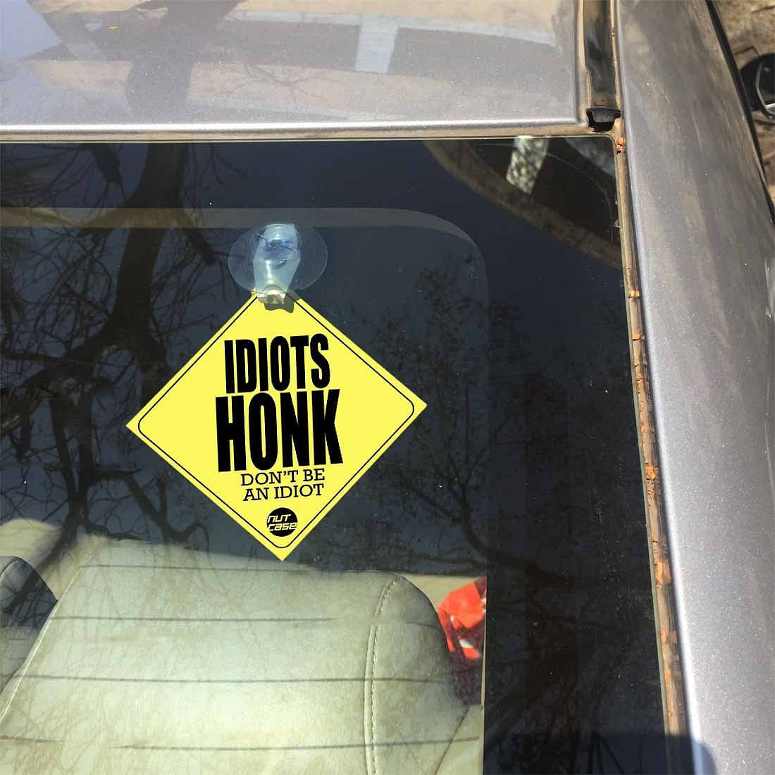 Designer Vehicle Window Sticker - Idiots Honk Nutcase