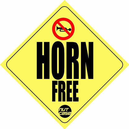 Designer Car Bumber Sticker - Horn Free Nutcase