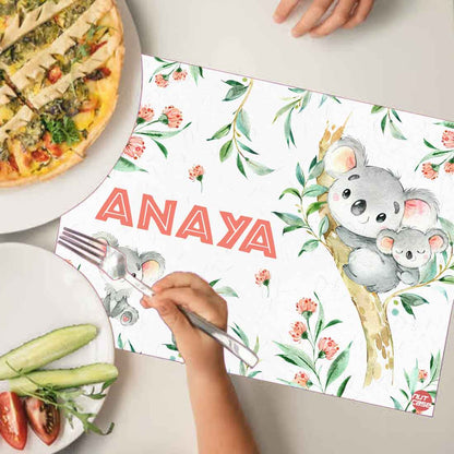 Personalized Made Table Mats for Kids Dining Tables - Cute Koala