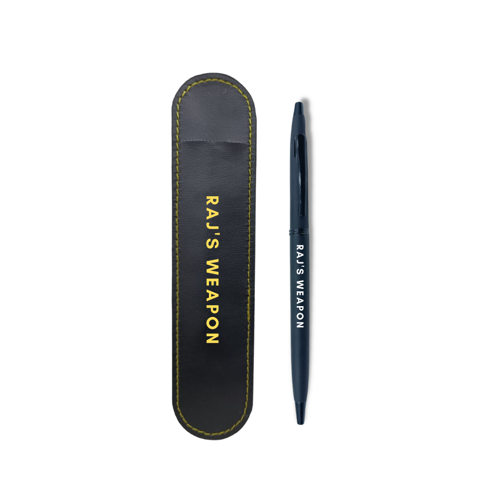 Engraved Personalised Pen Gift Set for Boss Office Colleagues (Black) - Add Name