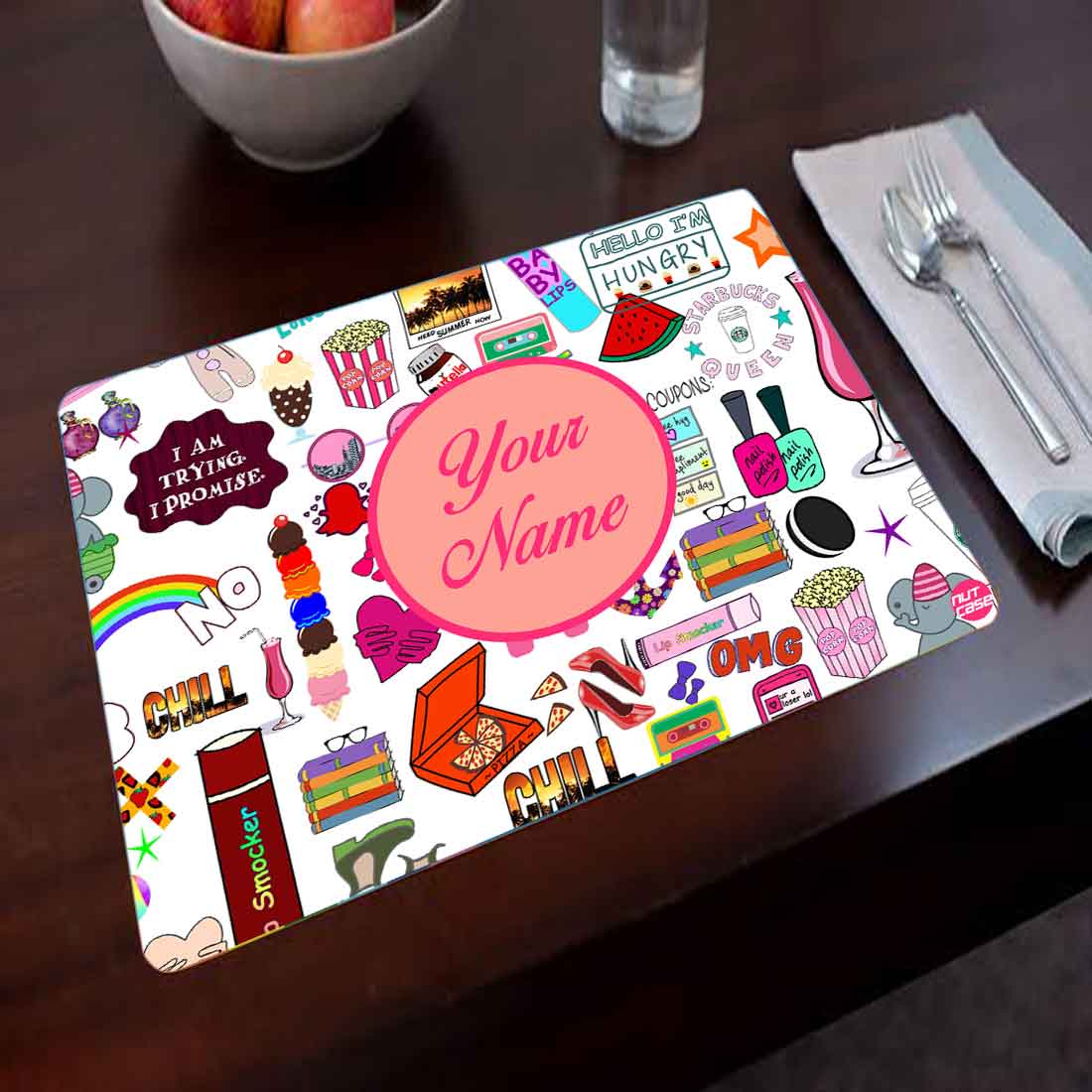 Custom Dinner Placemats for Girl Birthday Return Gift Ideas - Girly