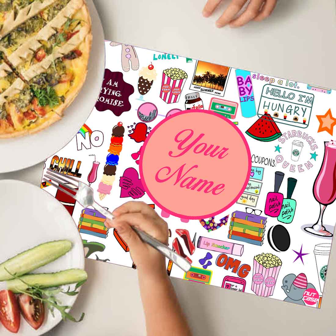 Custom Dinner Placemats for Girl Birthday Return Gift Ideas - Girly