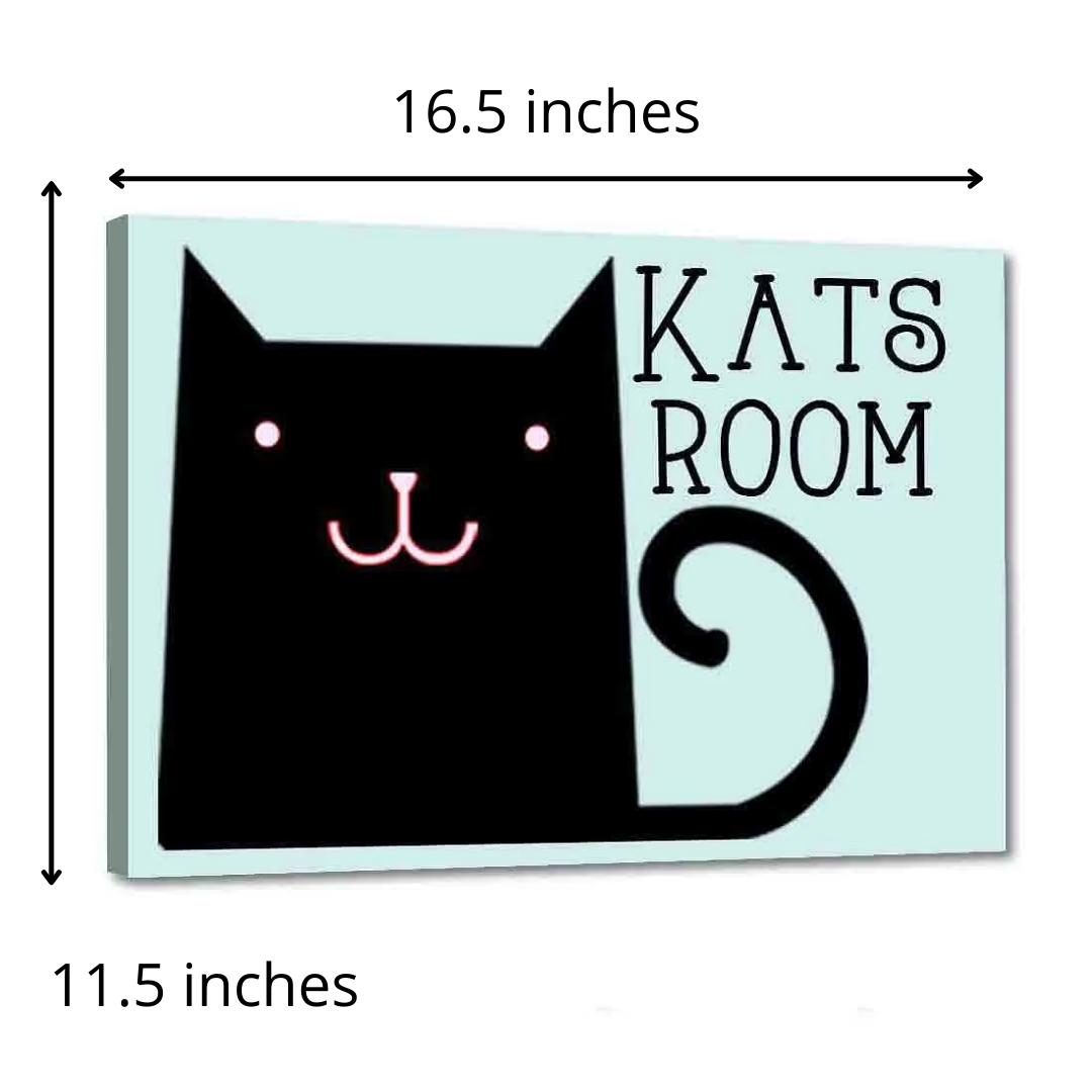 Children's Name Plate Door Sign -  Lucky Black Cat