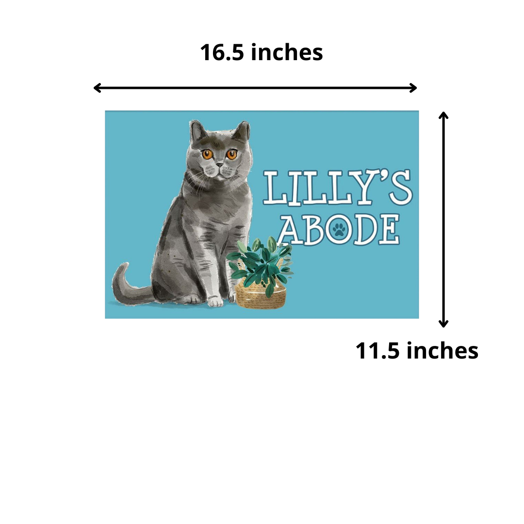 Nutcase Personalized Cat Name Plate Customzied Beware Of Cat Sign Board Home Door Plaque - Cute British_Shorthair