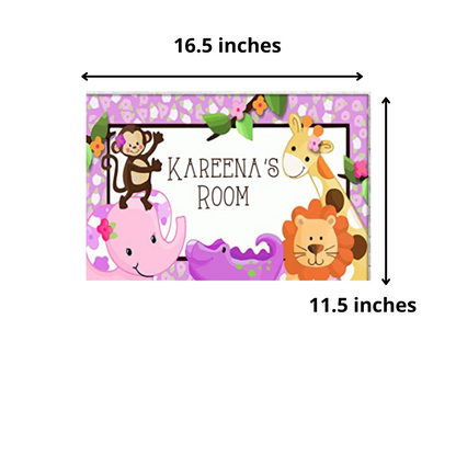 Custom Children Name Plate - Kids Animals