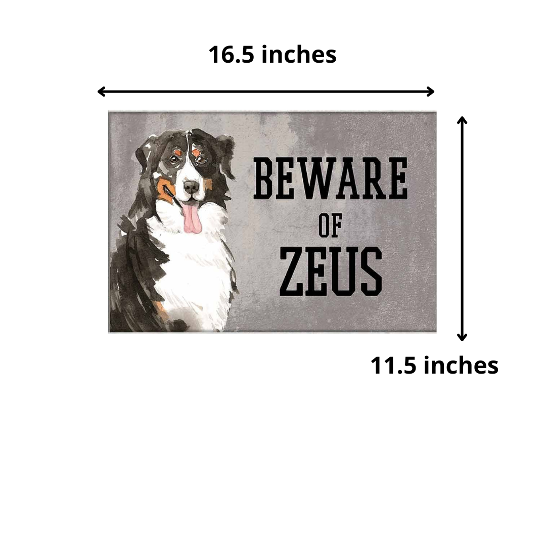 Personalized Dog Name Plates Beware Of Dog Sign - Bernese Mountain