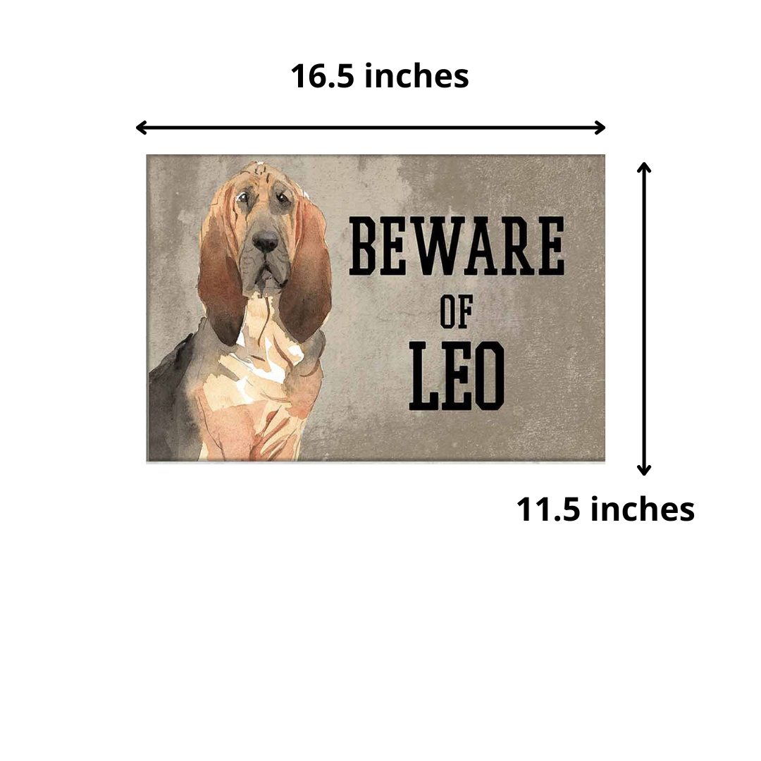 Personalized Dog Name Plates Beware Of Dog Sign - BloodHound