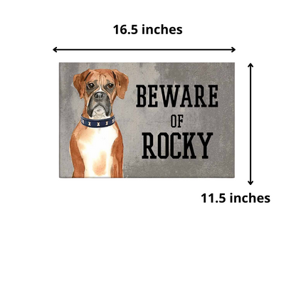 Personalized Dog Name Plates Beware Of Dog Sign - Boxer