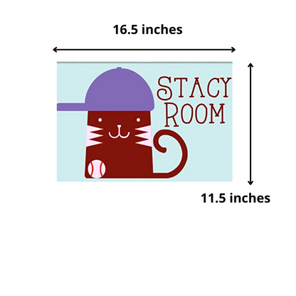 Door Name Plate for Children's Room -  Swag Cat