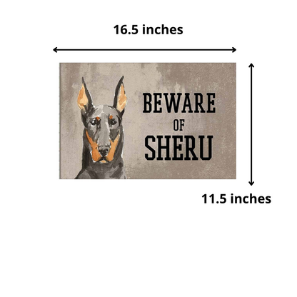 Personalized Dog Name Plates Beware Of Dog Sign - doberman