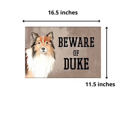 Personalized Dog Name Plates Beware Of Dog Sign - Shetland Sheepdog