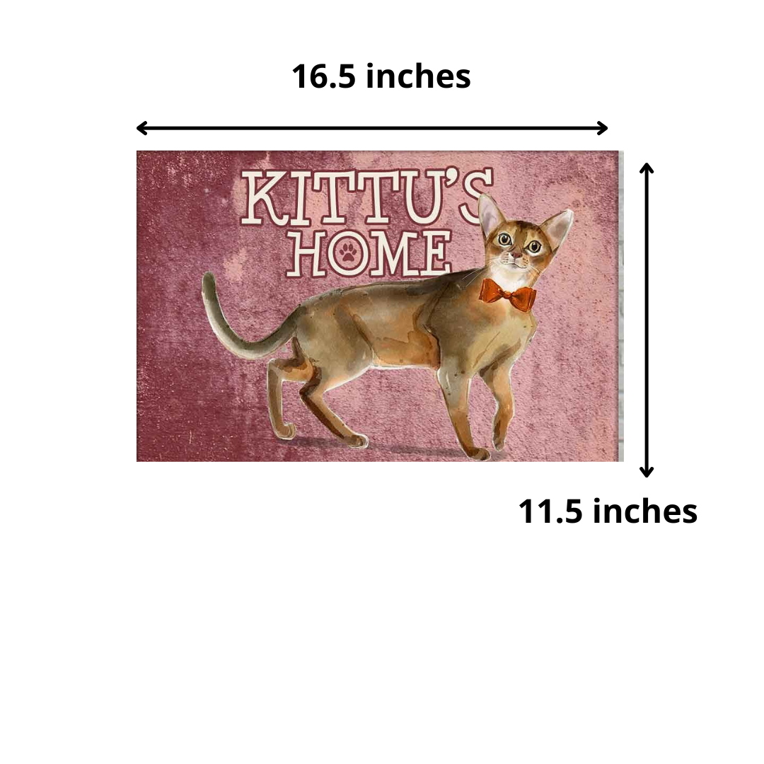 Customized Cat Name Plate House Sign -Cute Abyssinian